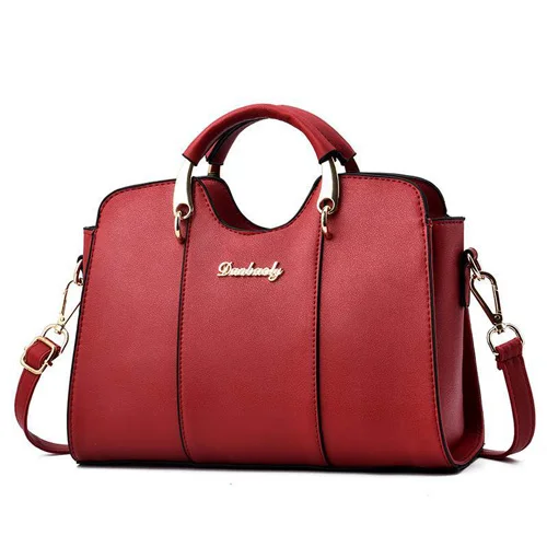 Luxury Handbags Women Bags Designer Shoulder Bag Crossbody Fashion Female Bags Ladies Handbag Leather Waterproof Messenger Bag - Color: Wine Red