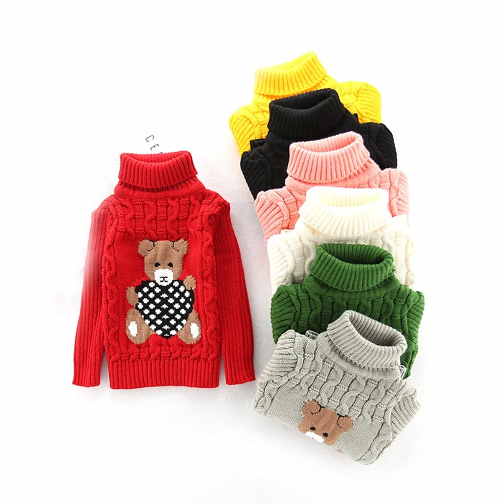 

Daddy Chen Cute Thick Pullover Winter Autumn Infant Boy Girl Sweater Turtleneck Clothing Child Knitted Sweaters Outerwear