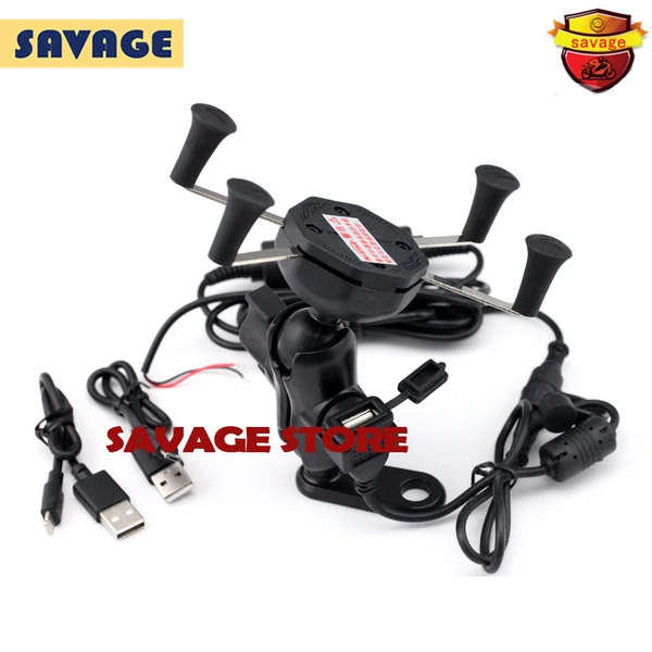 

For Triumph Speed Triple Tiger 800/800XC/1050/1200 Motorcycle Navigation Frame Mobile Phone Mount Bracket with USB charge port