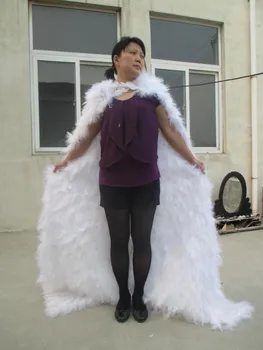 

COOL!New model catwalk fashion stage performance shows fashion sexy luxurious classic pure natural feather angel cape
