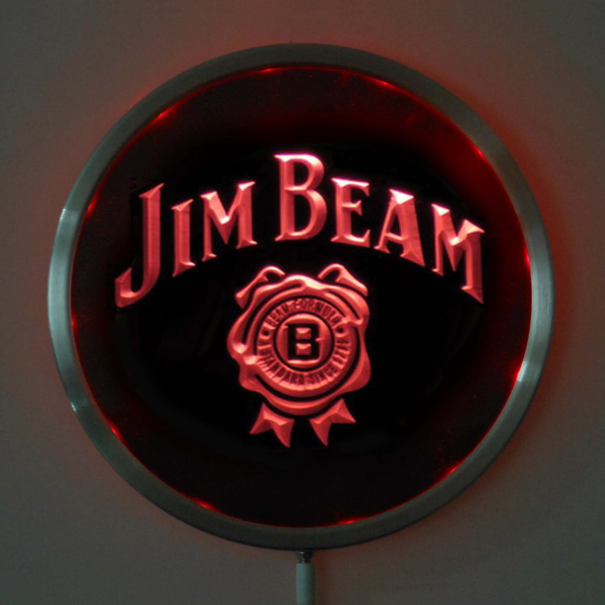 rsa0049 Jim Beam Beer LED Neon Round Signs 25cm/ 10 Inch Bar Sign