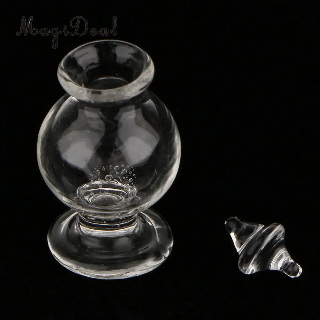 MagiDeal 1/12 Scale Dollhouse Miniature Glass Candy Bottle With Piston for Bedroom Bar Pub Bookstore Decor Kids Pretend Play 