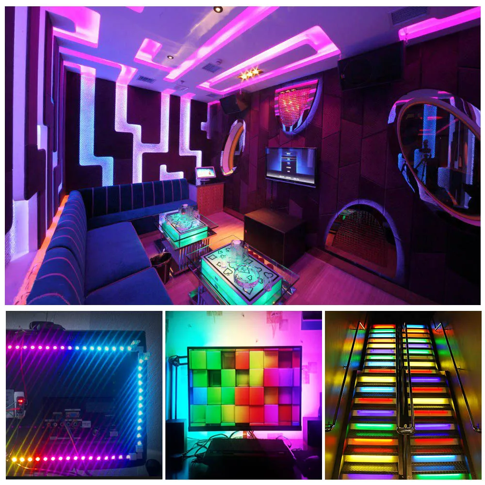 DC-5V-WS2812B-Bluetooth-USB-LED-Strip-5050-APP-Controller-RGB-individually-addressable-Led-Strip-Light