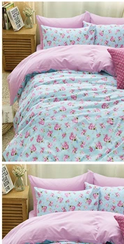 

100 Cotton Sanding Bedding Set Pastoral Morden Twin King Queen Bed Adult Kids Sheet Pillowcase & Duvet Cover Sets 133*72
