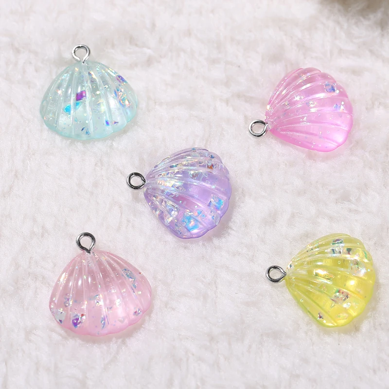 

30pcs 17*20mm shell charms resin charms necklace pendant keychain charms for DIY earring decoration