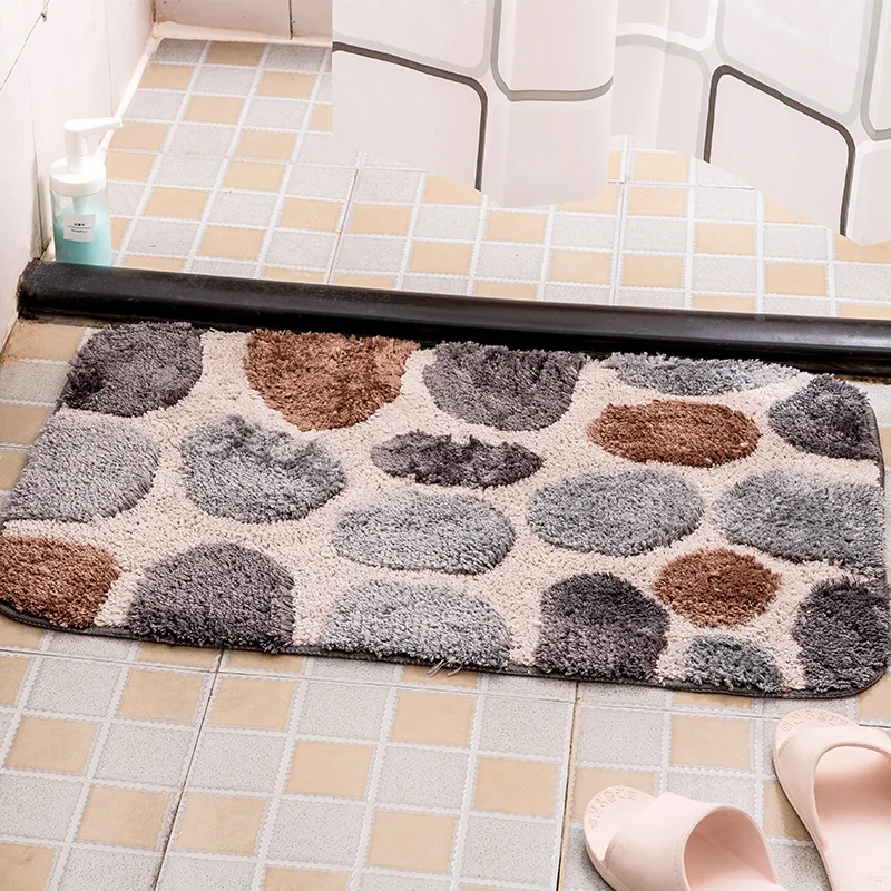 Paysota Modern Imitation Stones Carpet Bathroom Mat Door Toilet Imitation Stones Carpet Bathroom Mat