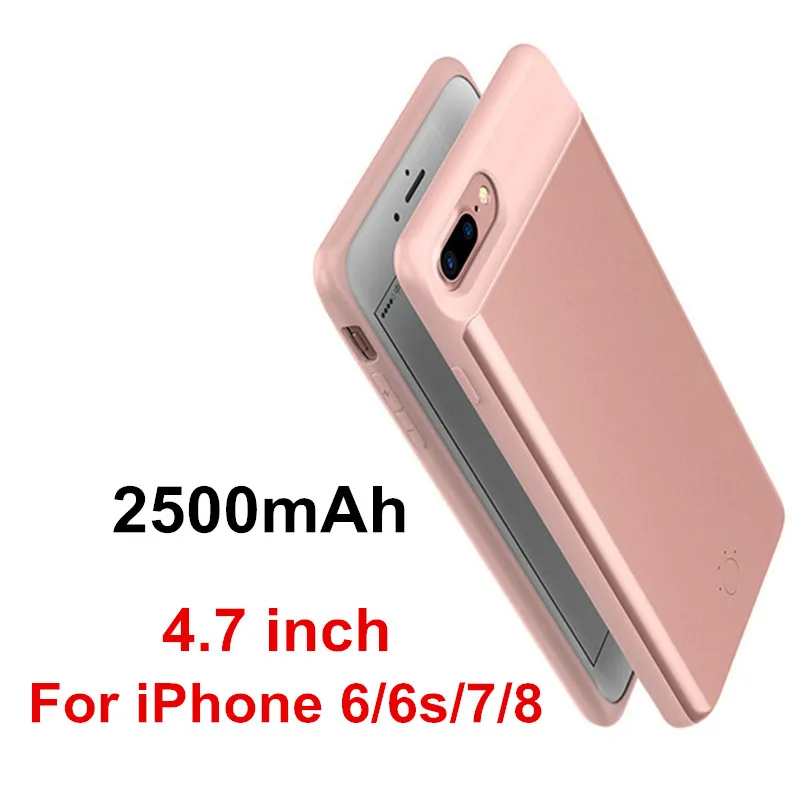 NTSPACE портативный банк питания для iPhone 8 7 6 6 S Plus Магнитная батарея зарядное устройство Чехлы для iPhone 6 6 S 7 8 Внешний Аккумулятор Чехол - Цвет: 2500mAh Rose Gold