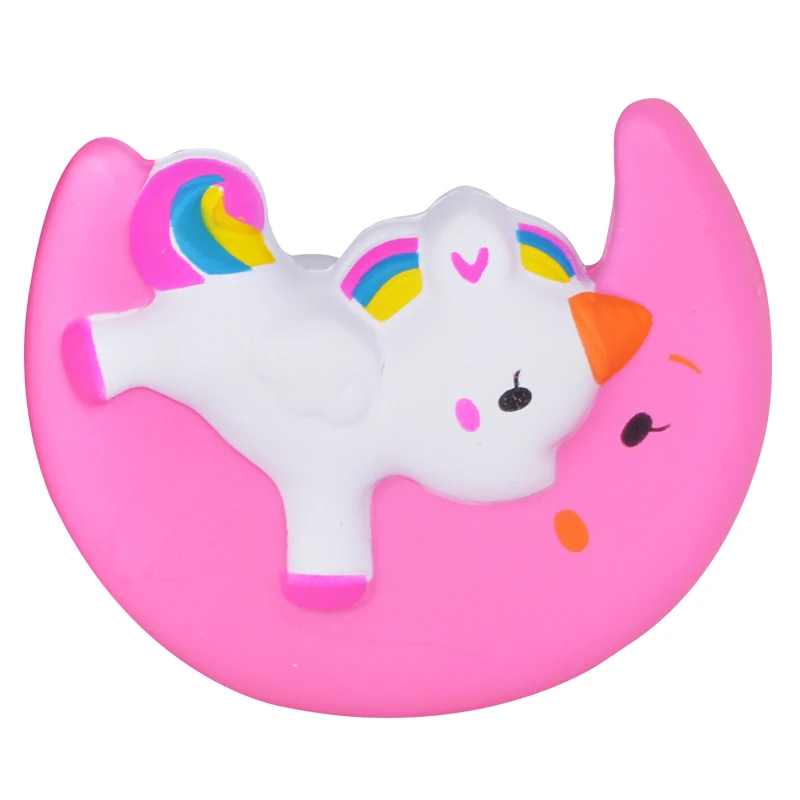 Милый Единорог из искусственной кожи Радуга лошадь животные мягкое jumbo постепенно возвращающий форму сжимает забавную игрушку для детей против стресса успокаивающий декомпрессионные игрушки - Color: Pink