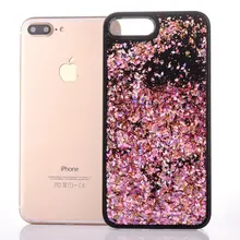 Чехол для iPhone 7 роскошные украшения динамические жидкий песок Блестящий песок черный ПК+ Мягкий ТПУ чехол задняя крышка для iPhone6 6 S Plus