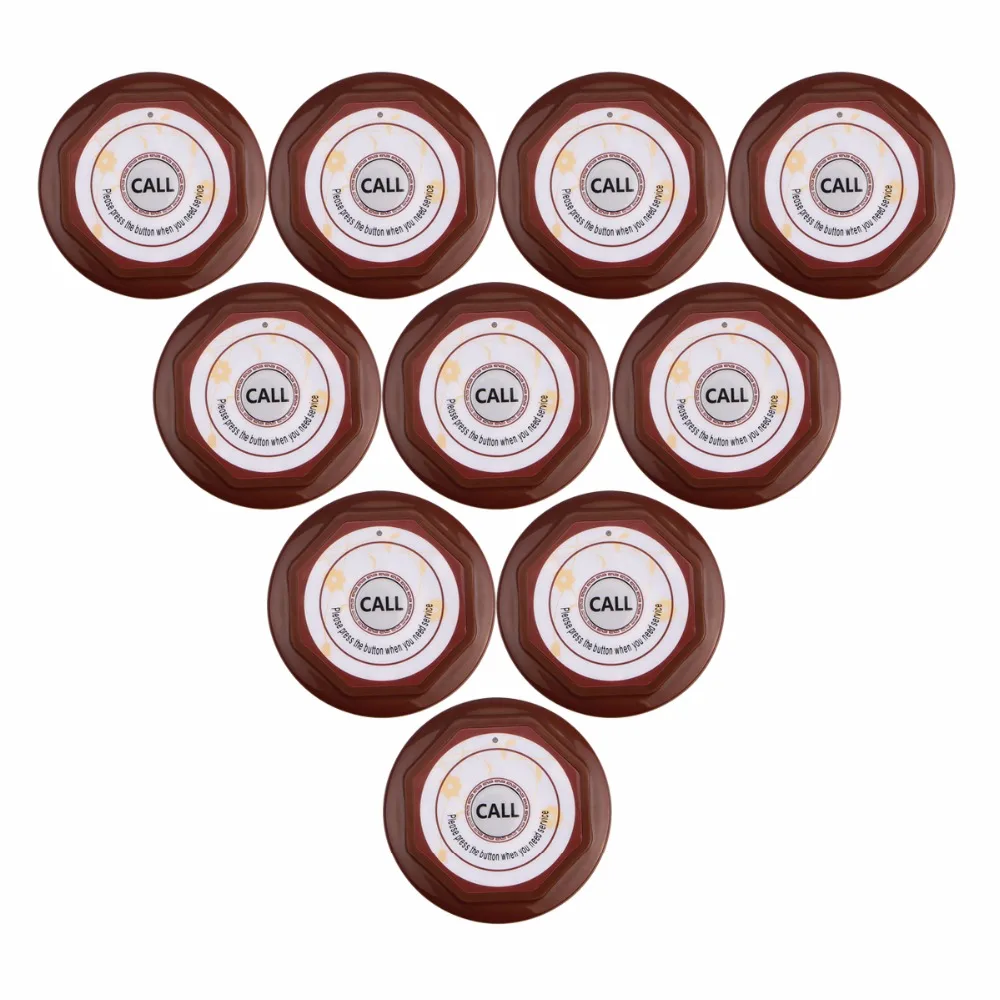 10pcs 433.92MHz Restaurant Pager Waiter Call Transmitter Bell Button Waterproof for Wireless Calling System F3360 10pcs 433.92MHz Restaurant Pager Waiter Call Transmitter Bell Button Waterproof for Wireless Calling System F3360