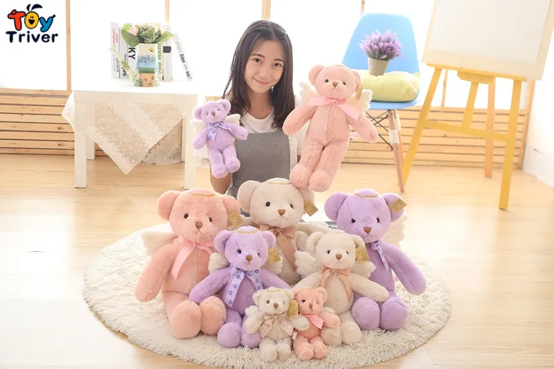 Angel Teddy Bear Plush Stuffed Toy Animal Doll Bears Baby Kids Children Kawaii Birthday Gift Home Shop Decor Ornament Triver