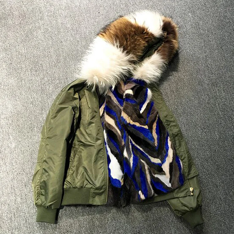 Veste Réel Parkas Doublure Laveur Naturel Grand 5 Fourrure 6 Femmes 3 Épaisse Hiver 1 Vison 2018 Manteau 4 Nouveau Chaud Raton De 2 Bomber TwwqdAvF
