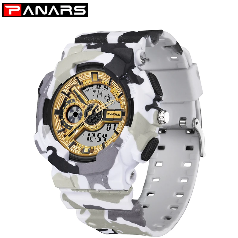 

PANARS G Military Shock Watch Men Sport Outdoor Watches Watch Men Military Dual Time PU strap Fitness Digital Watch 2019