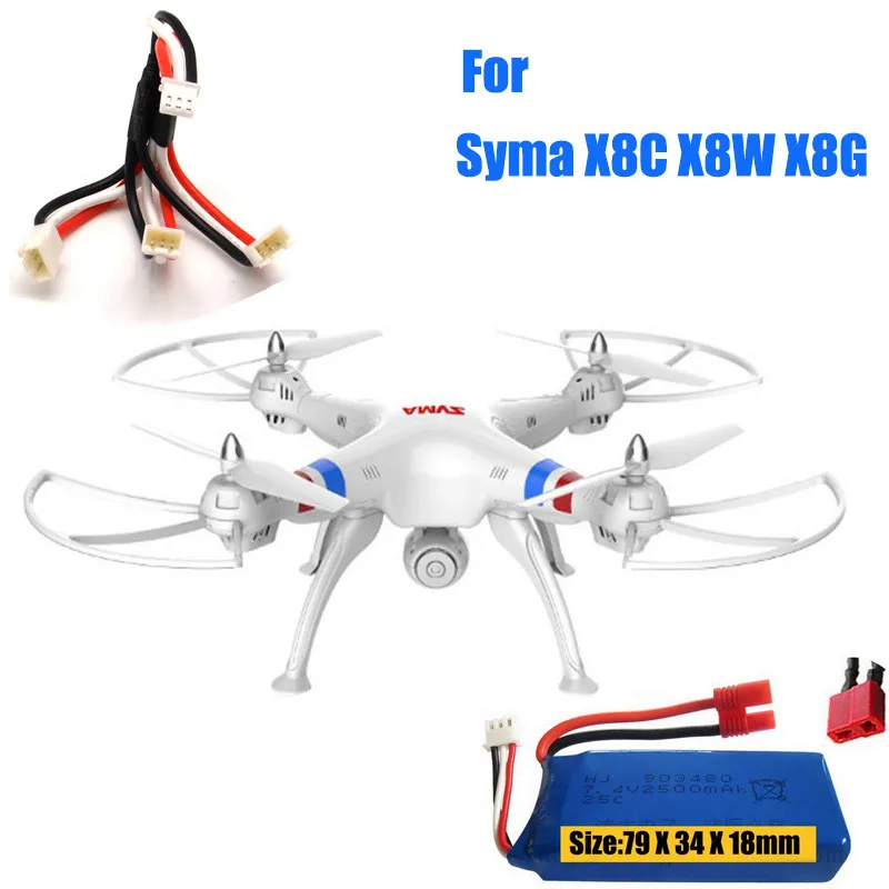 2 шт./лот 1 в 3 провода SYMA X8C X8W X8G MJX X600 X101 V666 7 4 V Li po зарядное устройство мульти выход