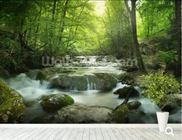 Custom natural landscape wallpaper,Enchanting Forest waterfall,3D photo mural for living room bedroom sofa background wallpape Custom natural landscape wallpaper,Enchanting Forest waterfall,3D photo mural for living room bedroom sofa background wallpape