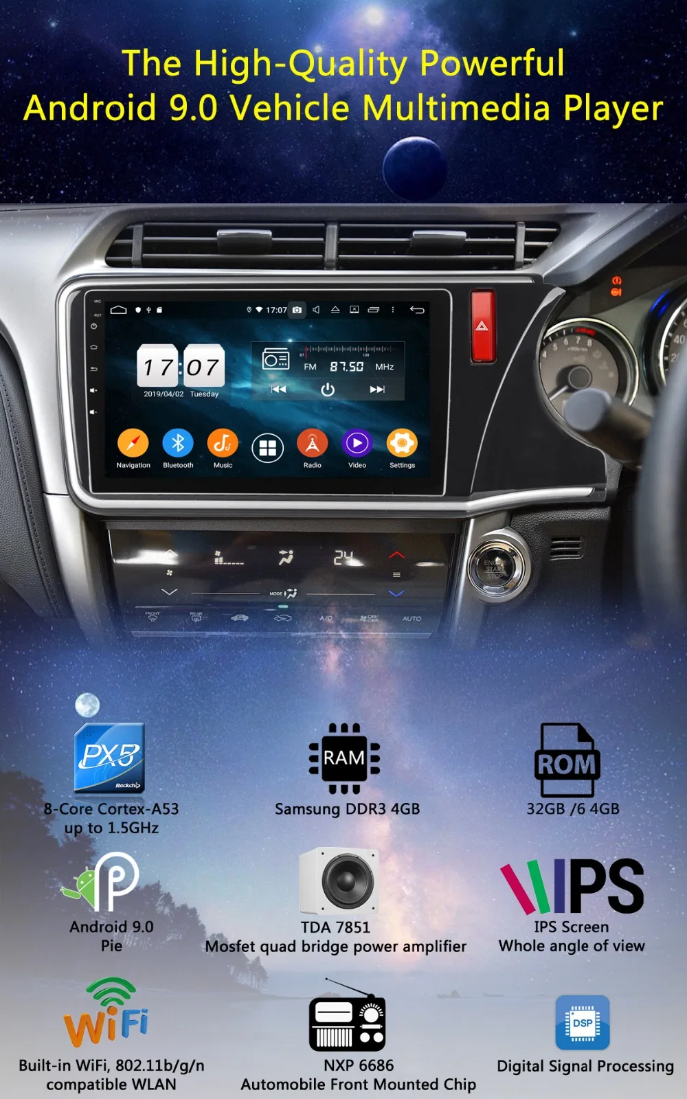 Discount 10.1" IPS 8Core 4G+64G Android 9.0 Car DVD GPS Radio Multimedia Player For Honda City 2014 2015 2016 2017 2018 CarPlay Parrot BT 1 Discount 10.1" IPS 8Core 4G+64G Android 9.0 Car DVD GPS Radio Multimedia Player For Honda City 2014 2015 2016 2017 2018 CarPlay Parrot BT 1