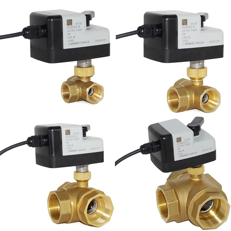 AC220V DC24V normally open valve normally closed Electric ball valve switch solenoid valve two wire electric 3 way ball valve|Valve| - AliExpress