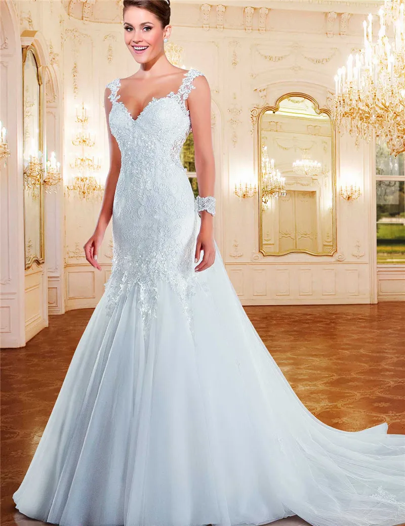 Sexy Mermaid Straps 2016 New Elegant White Beaded Lace Brazilian