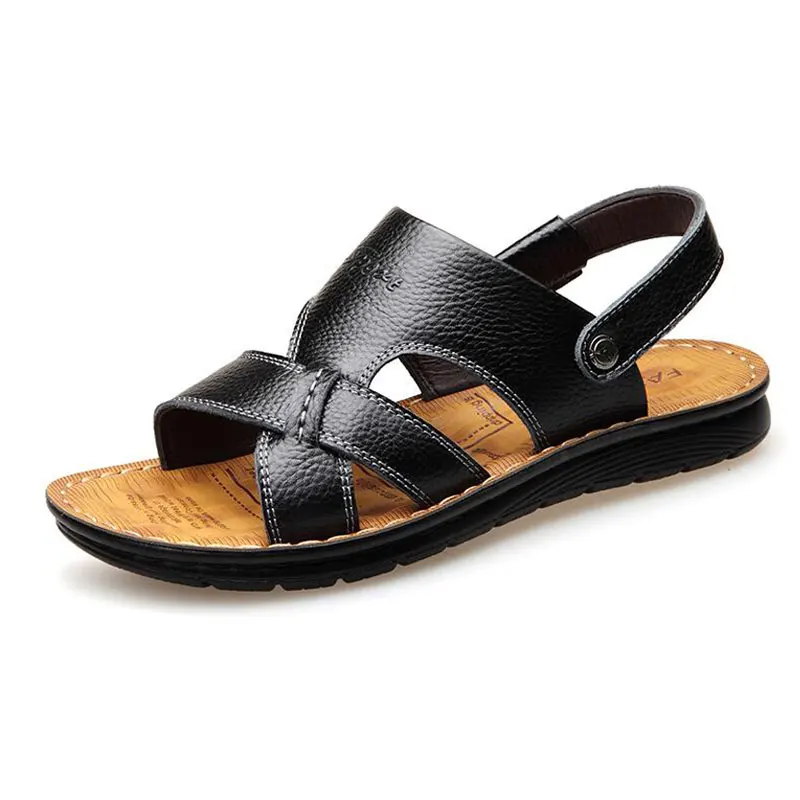 Tangnest NEW 2018 Men's Gladiator Sandals Classic Split Leather Slip-on Sandals Men Casual Beach Slippers Men Summer Shoes Tangnest NEW 2018 Men's Gladiator Sandals Classic Split Leather Slip-on Sandals Men Casual Beach Slippers Men Summer Shoes