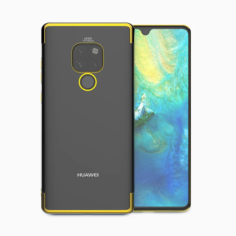 ITEUU TPU прозрачный гальванический чехол для телефона huawei mate 20 mate 20 Pro Чехол s мягкая прозрачная задняя крышка Роскошный чехол - Цвет: Золотой