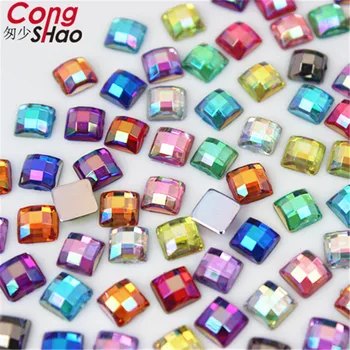 

1000pcs 5mm 3D Nail Art Square Stones flatback crystals Acrylic AB Rhinestone trim phone DIY not hotfix Face Decoration YB468
