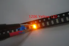Darmowa wysyłka SMD 1206 LED żółty 200 sztuk ultra jasny SMD diody 1206 żółty 1206 diody diody świecące 580-590nm 3 2*1 6mm tanie i dobre opinie MUXINZILIGHT Piłka 1206 YELLOW