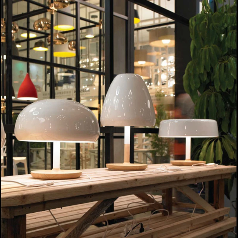 US $103.68 Postmodern Mushroom Design Table Lamp Nordic White Electroplated Metal Living room Bedside Restaurant LED Desk E27 Lighting
