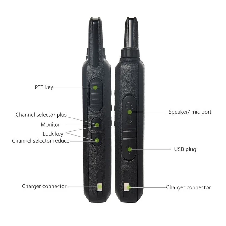 10 шт. WLN KD-C1 Walkie Talkie16 Channel Ham радио UHF 400-470 МГц мини-портативный приемопередатчик двухсторонний радиоприемник+ 1 шт. USB