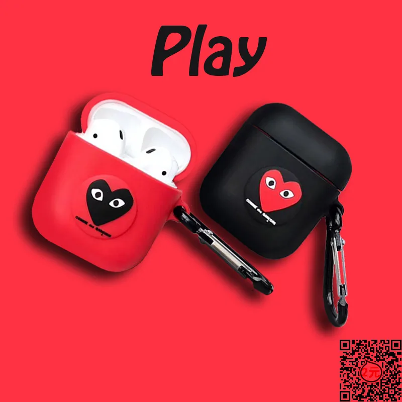 

Tide brand CDG PLAY for Apple AirPods 1 2 Anti-drop wear Wireless Earphone Charging Cover Bag Loving eyes Bluetooth Headset Box