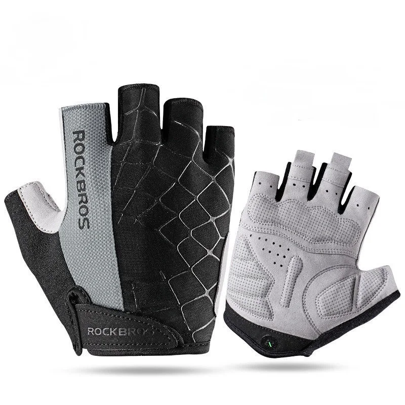 

ROCKBROS Cycling Half Finger Gloves Shockproof Wear Resistant Breathable MTB Road Bicycle Gloves Men Women Sports Bike Equipment