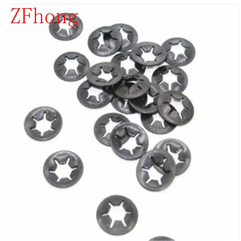 

1000pcs m5 5mm star lock starlock push on fixes clip washer 65Mn