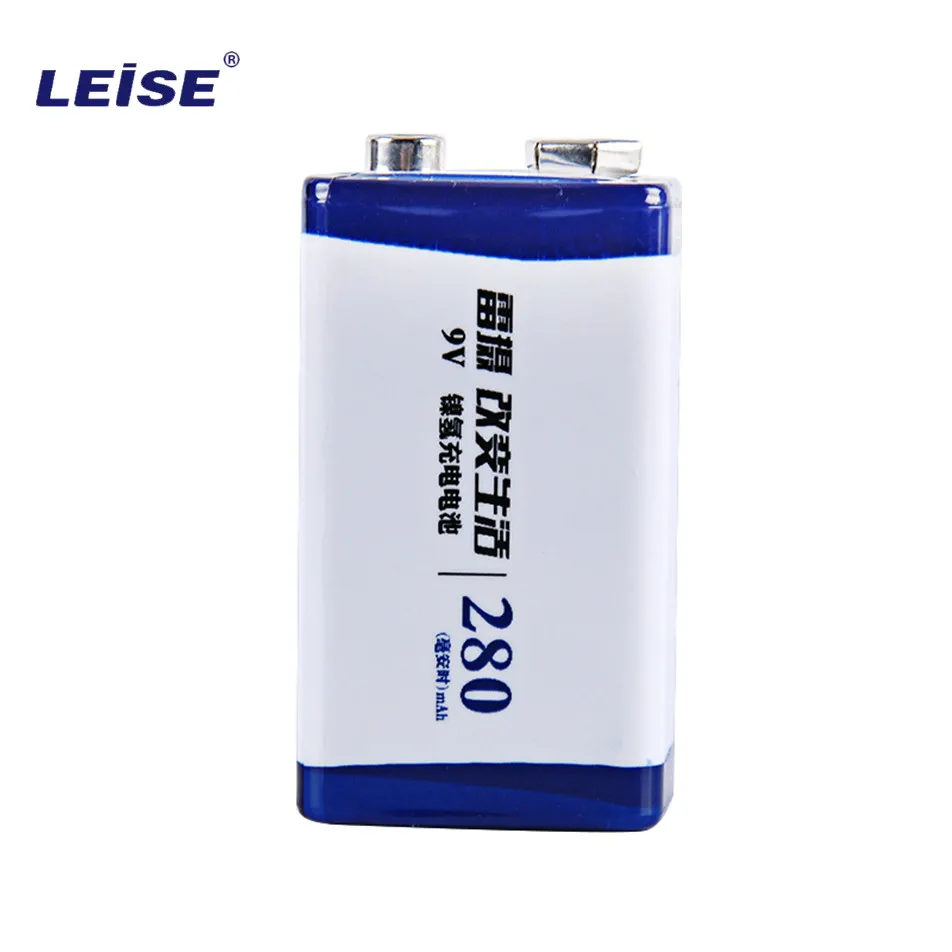 

Leise 9V 280mAh nimh rechargeable battery for multimeter / toy remote control / smoke detector Large Capacity Safe Stable Green