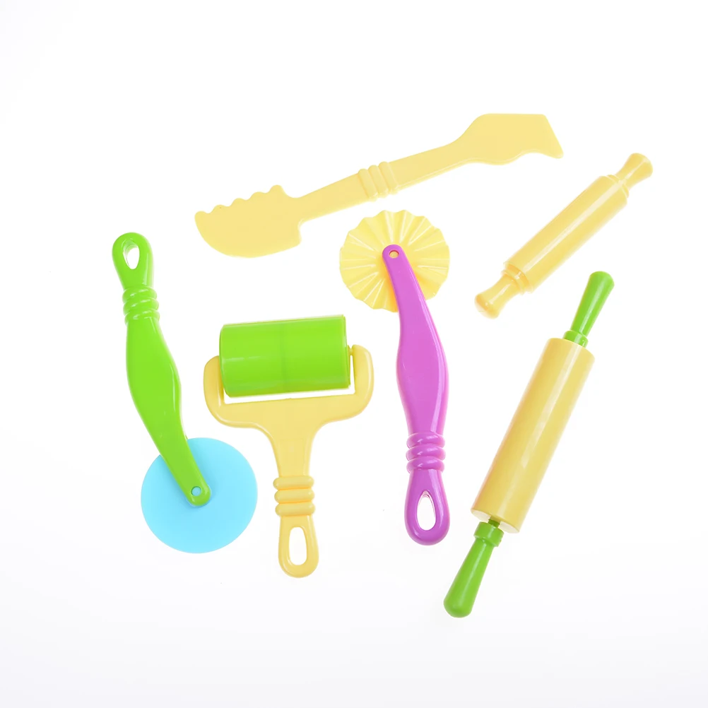 6Pcs/set Color Clay 3d Plasticine Dough Toy Super Extruder Set Creative