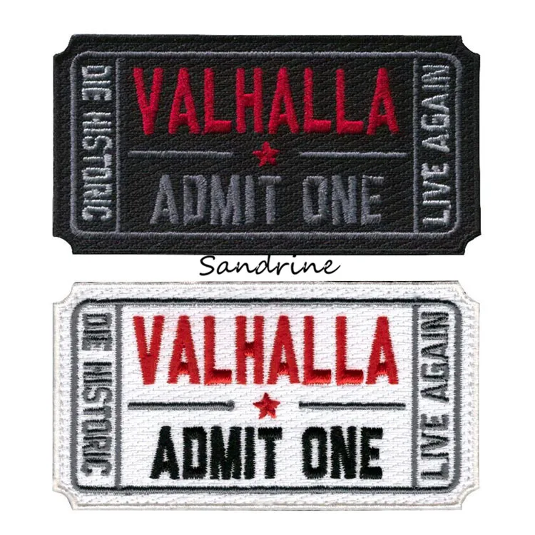 

Ticket to Valhalla Morale Military Tactical Vikings Mad Max Patches Army Embroidered Badges Fabric Armband Stickers HOOK/LOOP