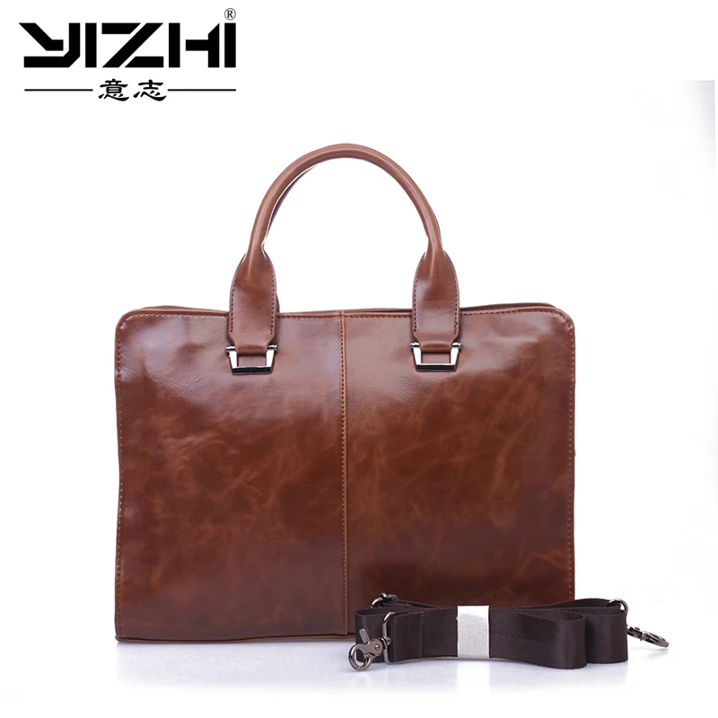 New 2018 Crazy horse PU leather briefcase computer Laptop Bag brand Business handbag Men Travel Bags Retro Briefcase brown black