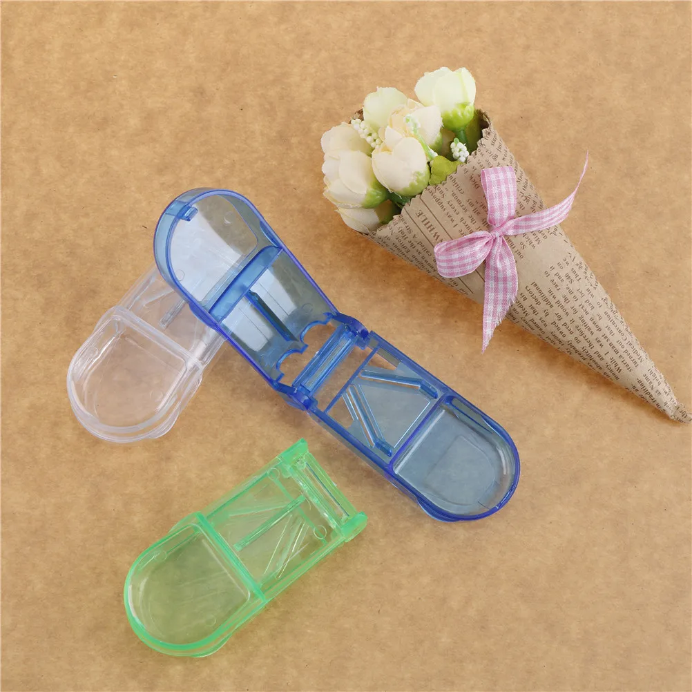 

Pill Cases & Splitters Medicine Divide Storage Compartment Box Case Medicine Pill Holder Tablet Cutter Splitter Random Color