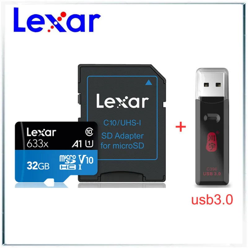 Lexar tf-карта 633x 667x Micro SD карта 64 Гб 128 ГБ 256 ГБ 512 Гб карта памяти Uhs 1 A1 C10 U1 V10 Дрон Gopro Dji Спортивная камера - Емкость: 633X 32GB Sets B