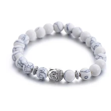 Classic Natural Stone Buddha Head Charm Bracelet For Women Chic Silver Color Energy Yoga Bracelets Fashion Men Jewelry цена Classic Natural Stone Buddha Head Charm Bracelet For Women Chic Silver Color Energy Yoga Bracelets Fashion Men Jewelry цены онлайн