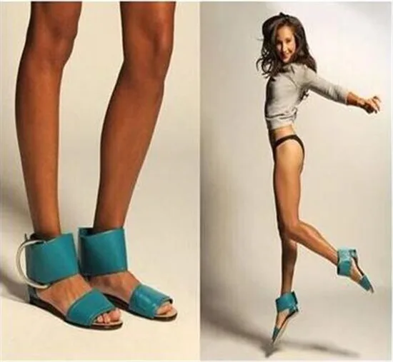 Fashion Red Light Blue Leather Flat Sandals Women Shoes Woman Big Buckle Casual Shoes Gladiator Sandals Women Sandalias Mujer (13)