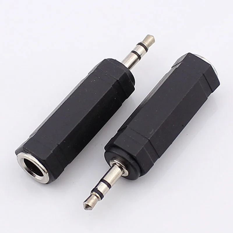 

10pcs-100pcs Jack 3.5mm Dual-channel Turn 6.5 Audio Connector AV Audio and Video Headphone Plug 6.35 Female-3.5 Male Adapter