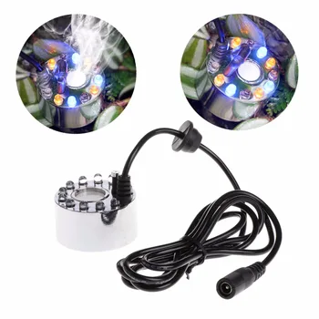 

12 LED Colorful Light Ultrasonic Mist Maker Fogger Water Fountain Pond Decor Aquarium Fish Tank Supplies C42