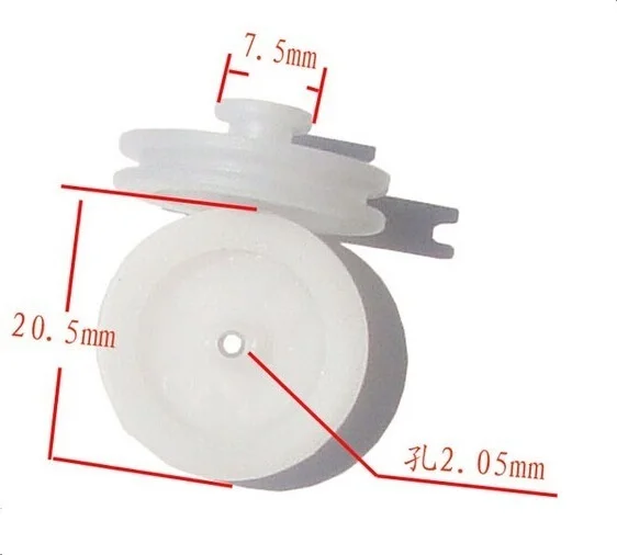 10pcs K082Y 20.5mm-7.5mm Double-deck Plastic Reduction Belt Wheel Gear DIY Toys Parts High Quality On Sale