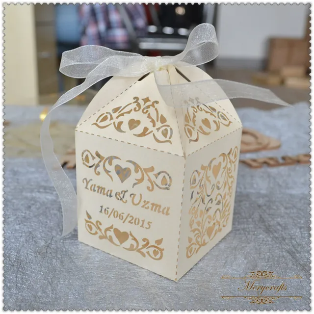 Personalised Laser Cut Luxury Wedding Favours Macaron Packaging Personalised Laser Cut Luxury Wedding Favours Macaron Packaging Bo