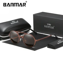BANMAR фирменный дизайн модные круглые алюминиевые магниевые солнцезащитные очки мужские поляризованные очки для вождения для мужчин UV400 Oculos Рыбалка Gafas