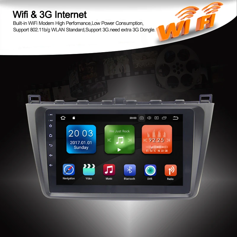 Discount Eunavi  9" 8 core PX5 2Din GPS Navi Car Radio Android 8.1 Multimedia Player for 2008 2009 2012 2013 2014 2015 Mazda 6 Rui wing 5
