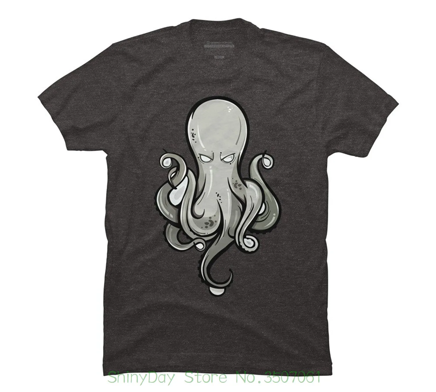 Quality T Shirts Men Printing Short Sleeve O Neck Tshirt Kraken Men's