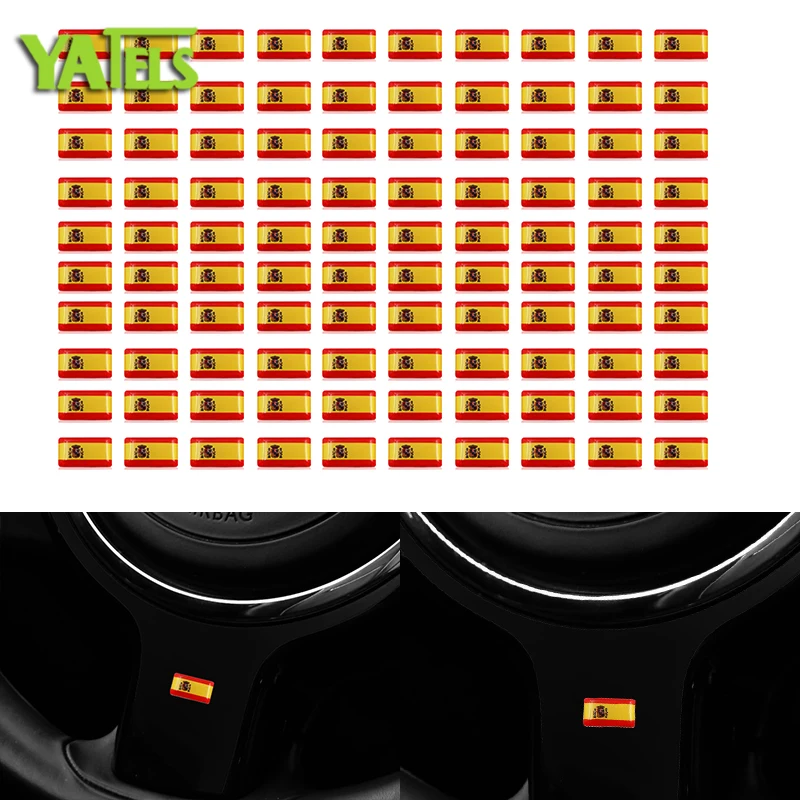 

100pc Car steering wheel 3D small Sticker badge Emblem Spanish flag for seat ibiza leon ateca Cordoba Car styling Accessories