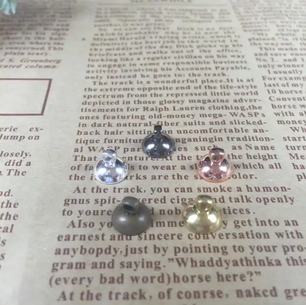 

60pcs/lot 8mm bowl end top connector bean cap for diy glass bubble bottle findings 5 colors option silver/bronze/rose gold/gun