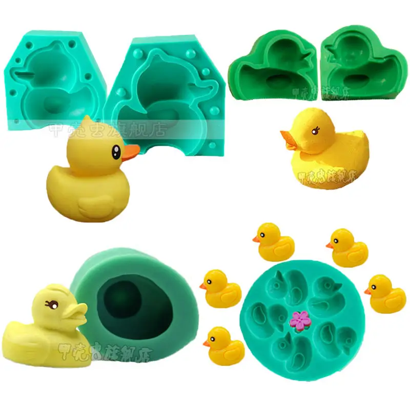 New 3d duck shape Silicone mold cake fondant soap candle mould Dining