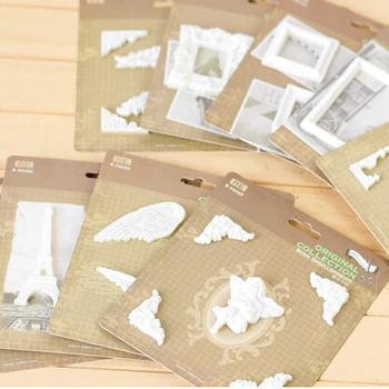 

European Mini Fake Plaster Relief Sculpture vintage resin carving Emboss decorative scrapbooking accessories